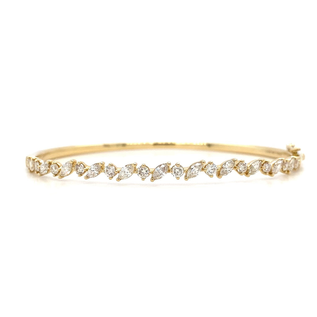 14kt Yellow Gold Mixed Diamond Bangle Bracelet (1.35ct)