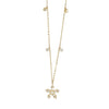 14kt Yellow Gold Diamond Flower Dangle Necklace (0.40ct)