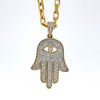 10kt Yellow Gold Diamond Hamsa Gents Pendant (0.38ct)