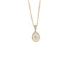 14kt Yellow Gold Pear Shape Diamond Pendant with Halo