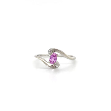 Estate 14kt White Gold Pink Topaz Fashion Ring