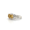 Estate 14kt White Gold Citrine Trio Fashion Ring