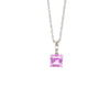 Estate 14kt White Gold Pink Tourmaline Pendant Necklace