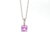 Estate 14kt White Gold Pink Tourmaline Pendant Necklace