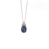 Estate 14kt White Gold Oval Sapphire Pendant Necklace