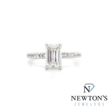 14kt White Gold Emerald Cut Diamond Engagement Ring (1.01ctr)