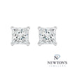 14kt White Gold Princess Cut Diamond Stud Earrings (0.35ct)