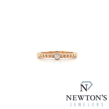 14kt Rose Gold Beaded Diamond Stackable (0.06ct)
