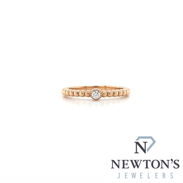 14kt Rose Gold Beaded Diamond Stackable (0.06ct)