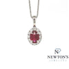 14kt White Gold Ruby Diamond Pendant