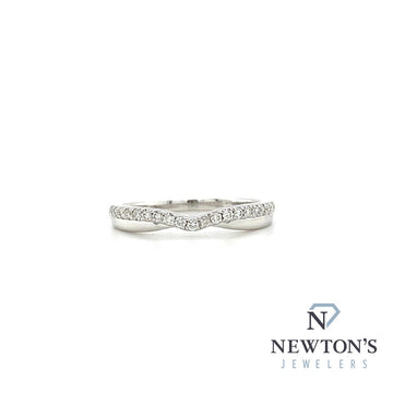 14kt White Gold Diamond Contour Stackable Band (0.19ct)