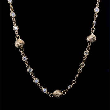 14kt Yellow Gold Bezeled Diamond Necklace (1.40ct)