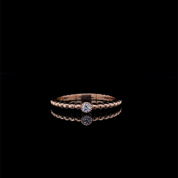 14kt Rose Gold Beaded Diamond Stackable (0.06ct)