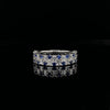 14kt White Gold Diamond & Sapphire Fashion Band