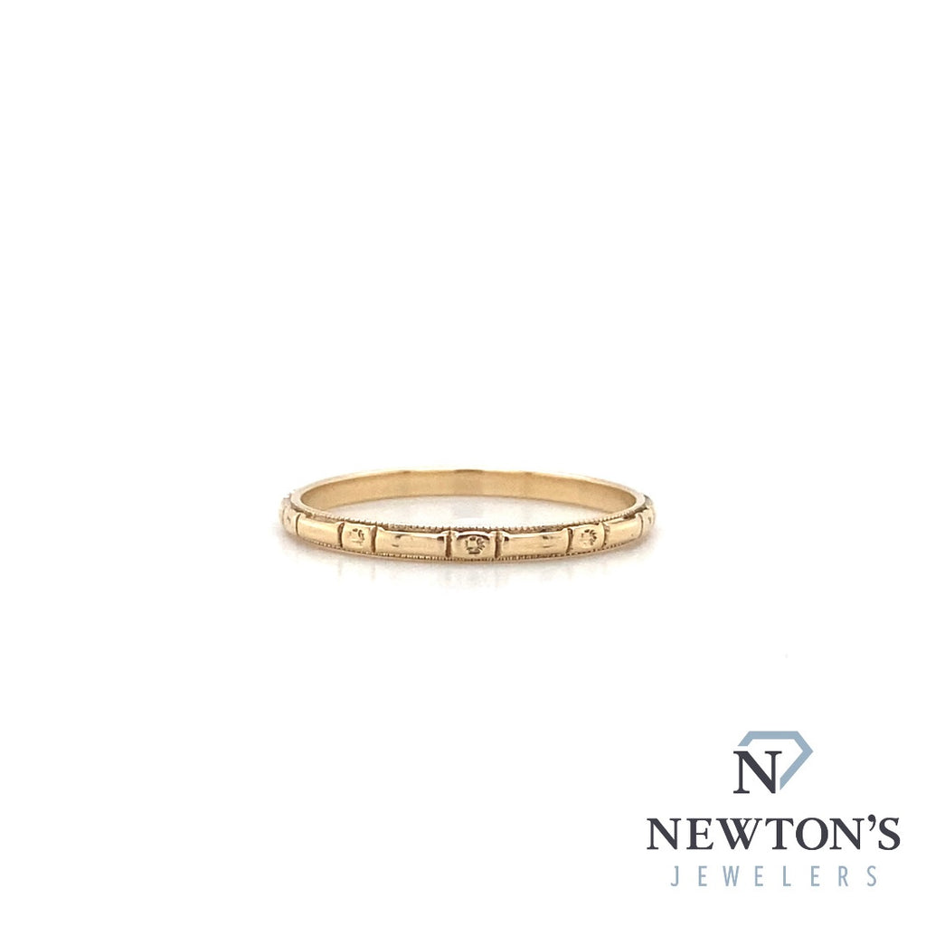 Estate 10kt Yellow Gold Deco Design Eternity Band