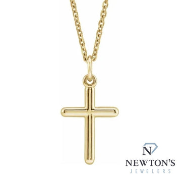 14kt Yellow Gold Cross with Chain