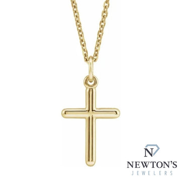 14kt Yellow Gold Cross with Chain