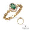 14kt Yellow Gold Oval Emerald Fashion Ring