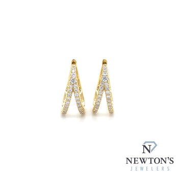 14kt Yellow Gold Diamond Split Style Hoop Earrings (0.50ct)