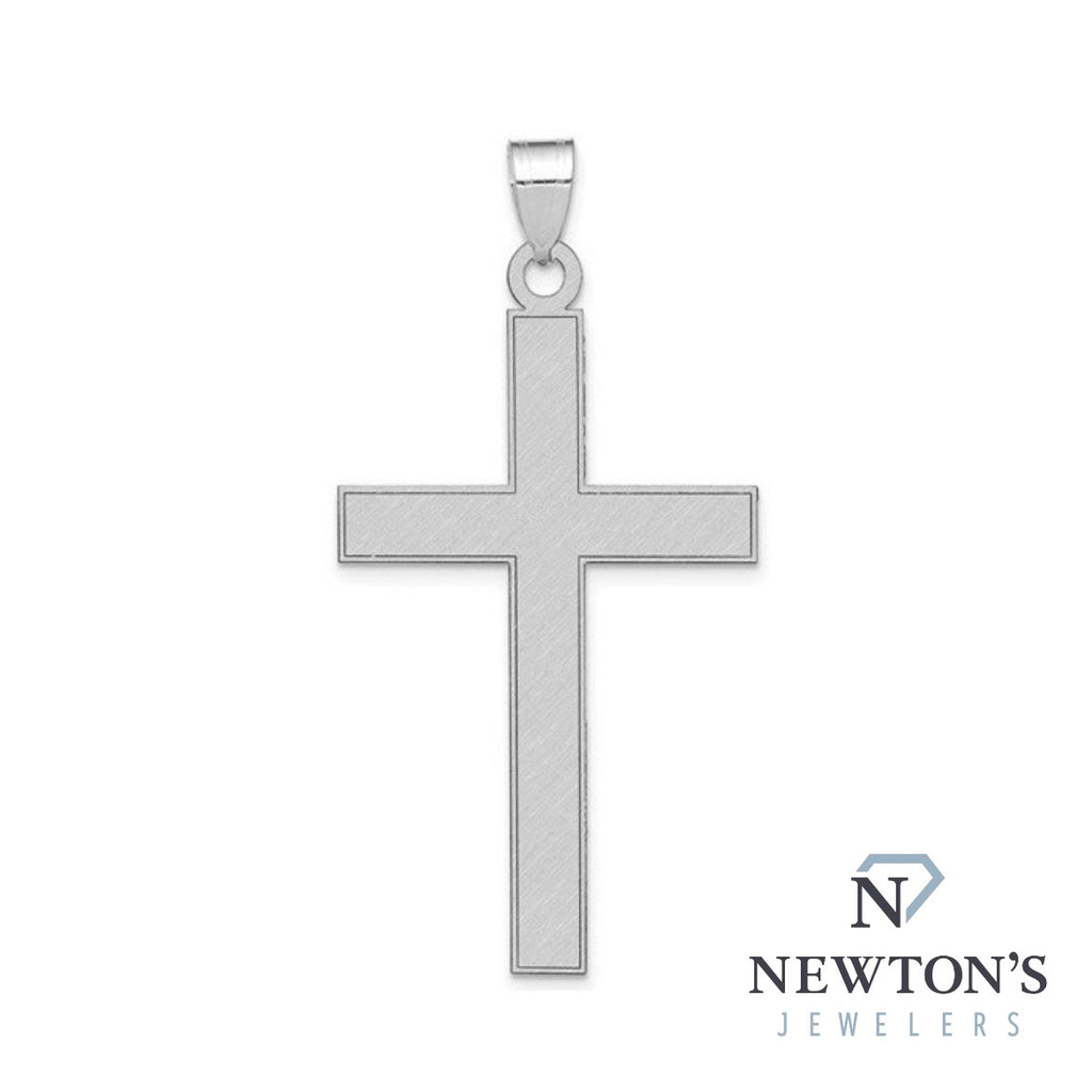 14kt White Gold Brushed Finish Cross Pendant (Pendant Only)