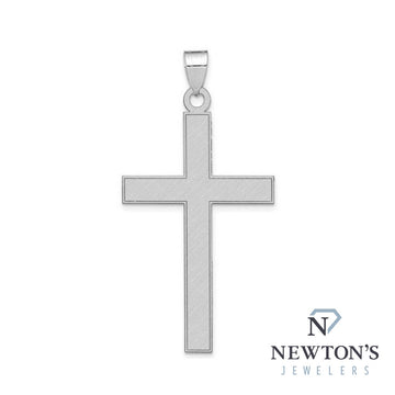 14kt White Gold Brushed Finish Cross Pendant (Pendant Only)