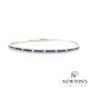 14kt White Gold Sapphire & Diamond Flex Bangle Bracelet