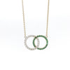 14kt Two Tone Emerald and Diamond Necklace