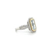 14kt. Two Tone Aquamarine and Diamond Ring