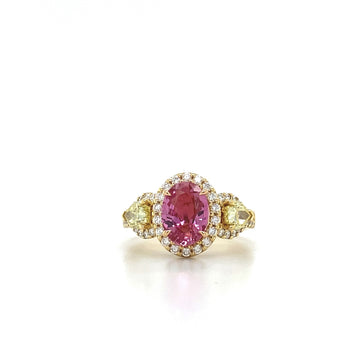 18kt Yellow Gold Padparadscha Sapphire Ring
