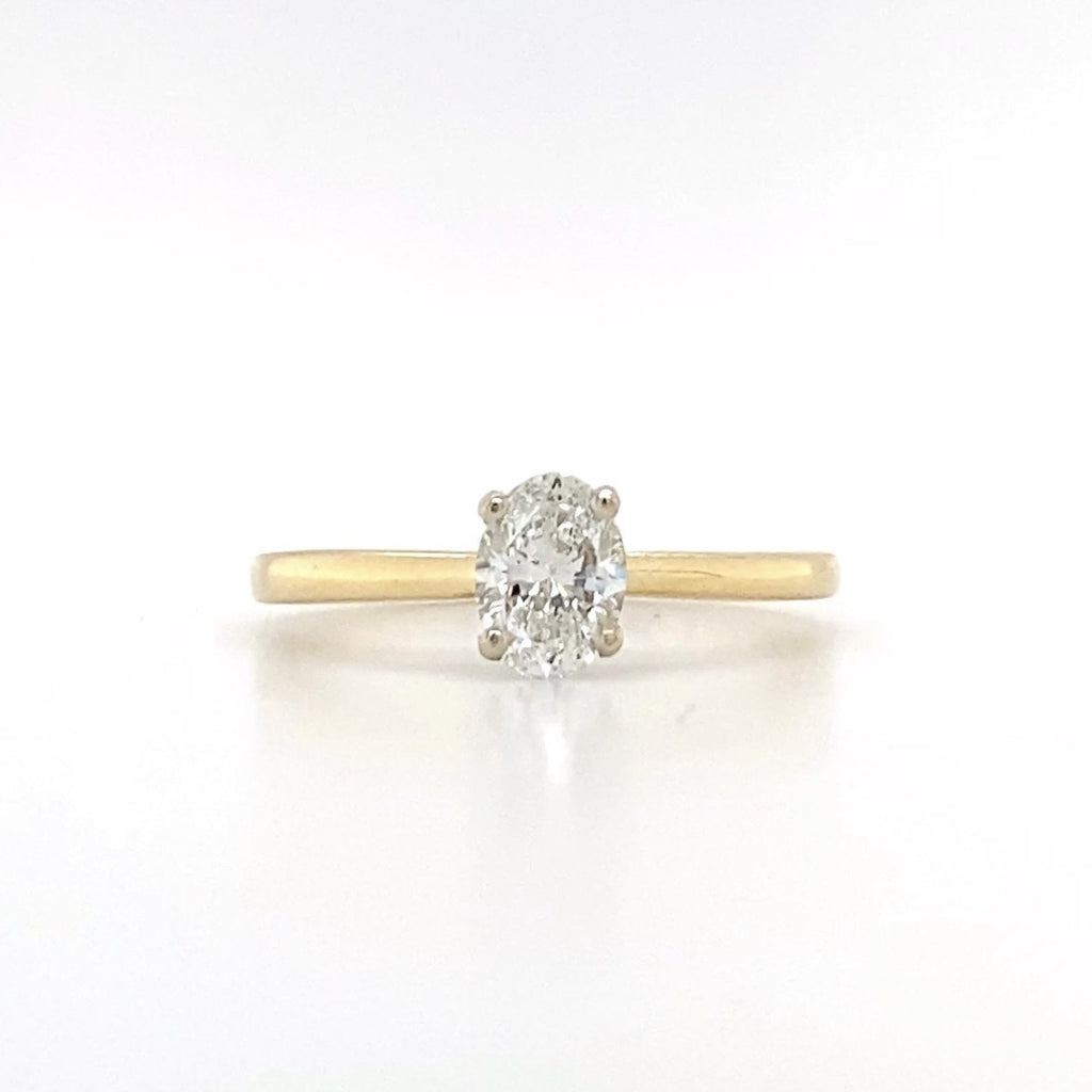 14kt Yellow Gold Oval Diamond Engagement Ring