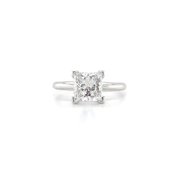 14kt White Gold Princess Cut Solitaire Engagement Ring (1.71ct)