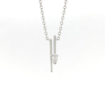 18kt White Gold Fashion Pear Shape Diamond Necklace