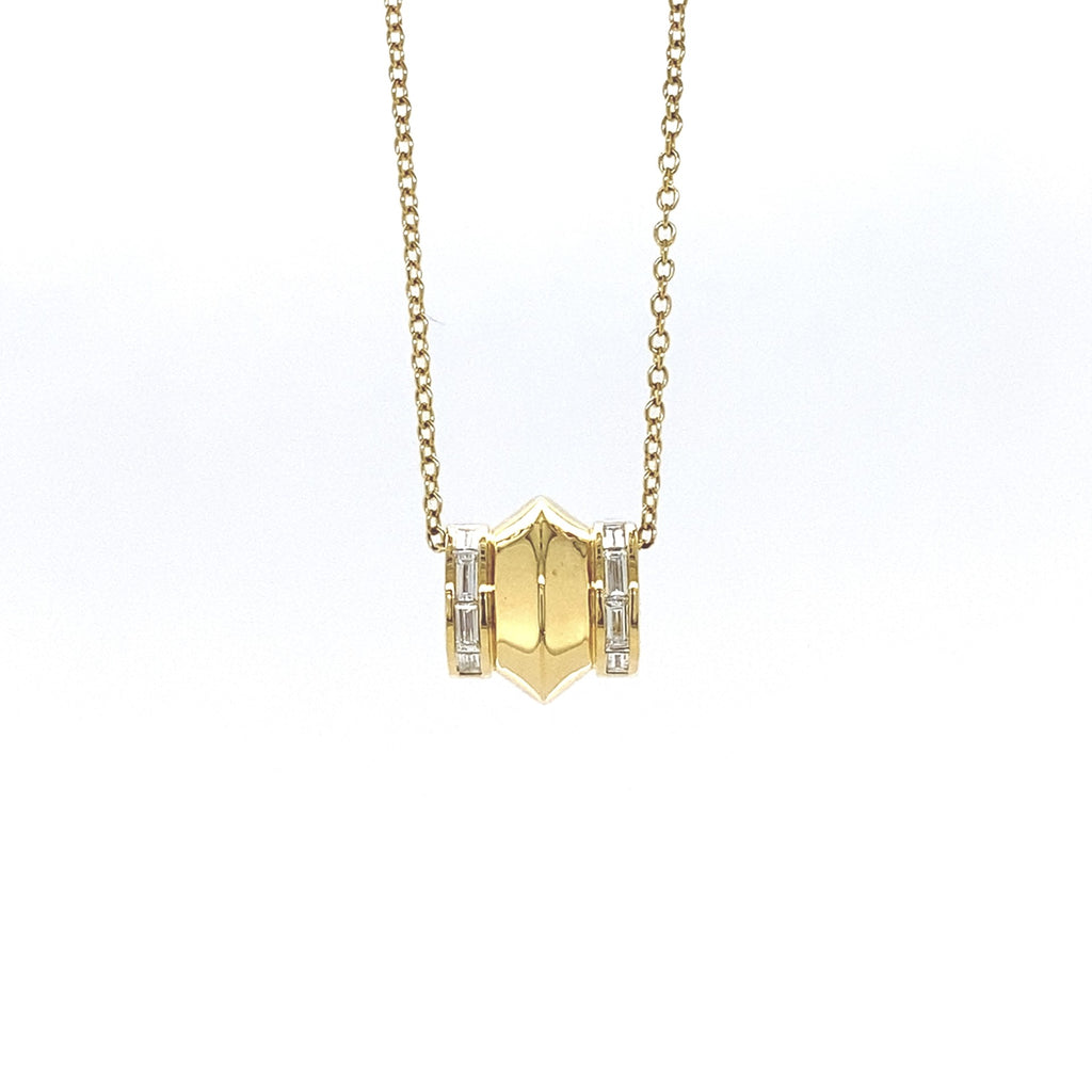 18kt Yellow Gold Diamond Pendant and Chain