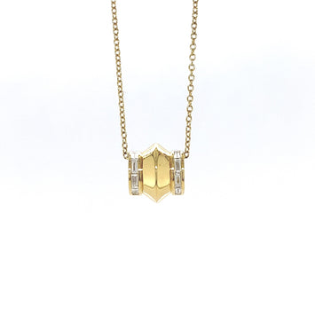 18kt Yellow Gold Diamond Pendant and Chain