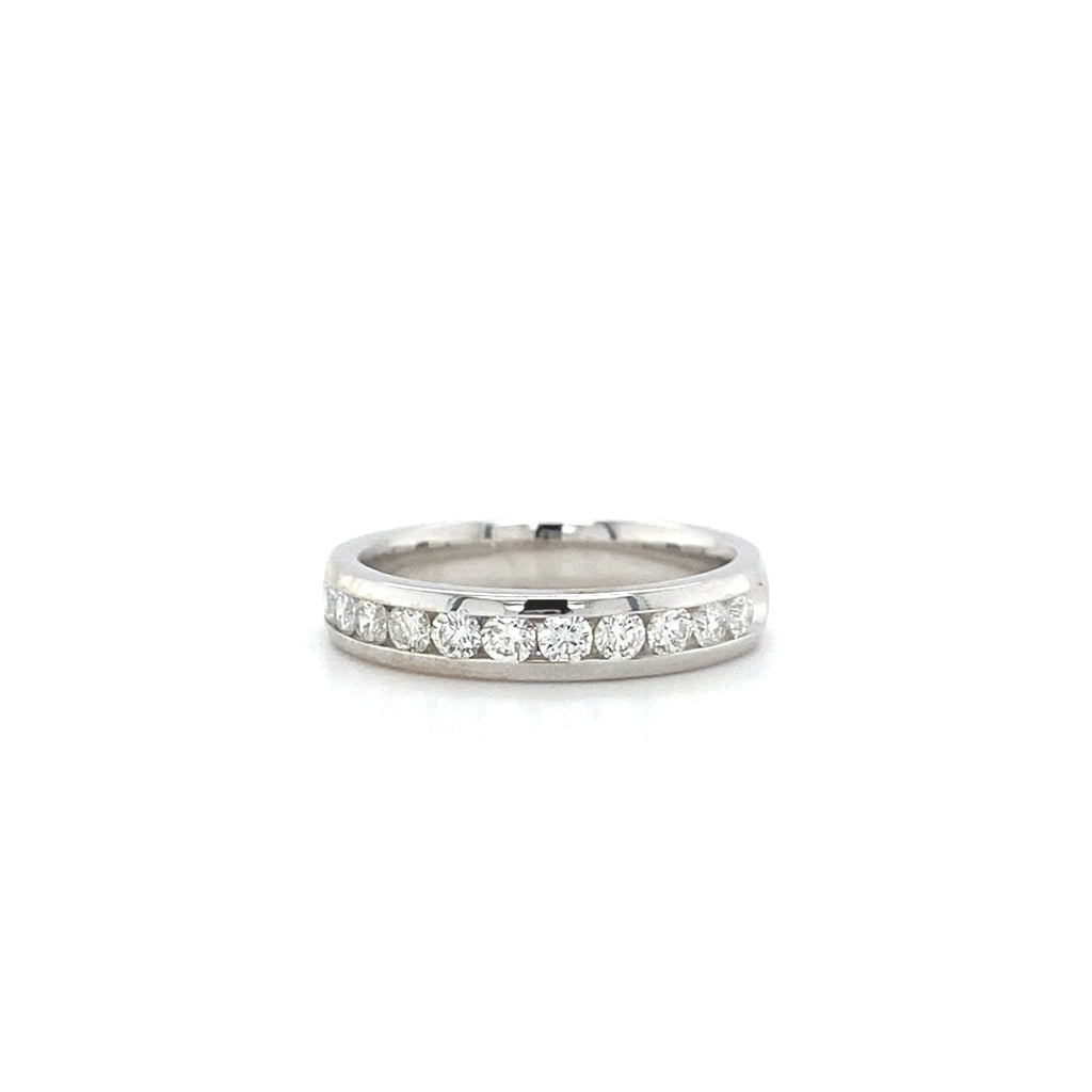 Estate 14kt White Gold Diamond Channel Band