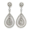 14kt White Gold Dangle Diamond Earrings