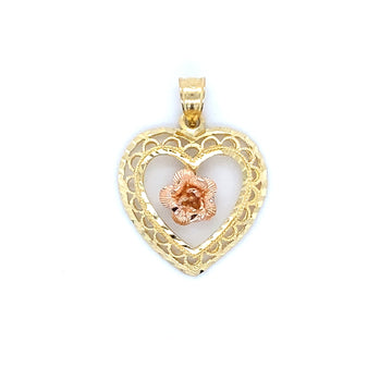 Estate 14kt Yellow and Rose Gold Heart Pendant