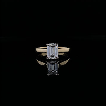 14kt Yellow Gold Emerald Cut Engagement Ring
