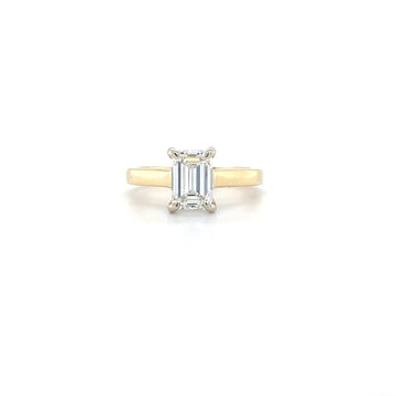 14kt Yellow Gold Emerald Cut Engagement Ring