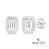 10kt White Gold Emerald Cut Diamond Ear Studs (0.20ct TW)