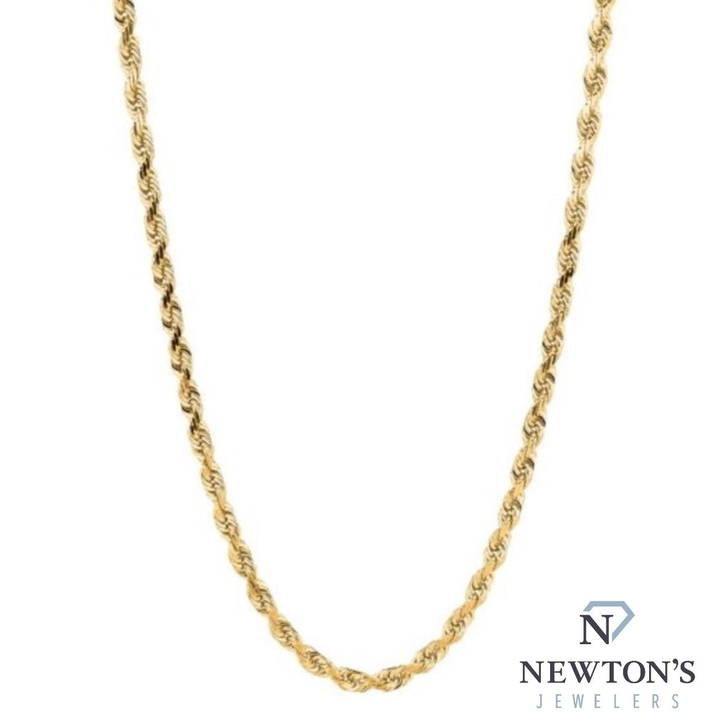 10kt Yellow Gold 24" Diamond Cut Rope Chain