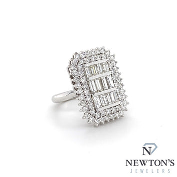 18kt White Gold Art Deco Diamond Fashion Ring (3.28ct TW)