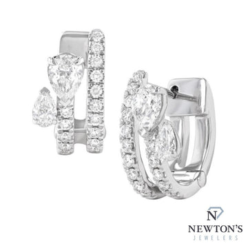 18kt White Gold Couture Diamond Huggie Earrings (1.15ct TW)
