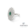 18kt White Gold Emerald & Diamond 'Starburst' Halo Fashion Ring (2.81ct TW)