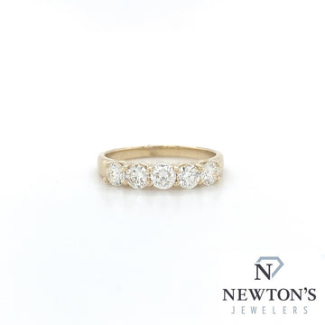 14kt Yellow Gold 5 Diamond Stackable Ring (0.94ct)