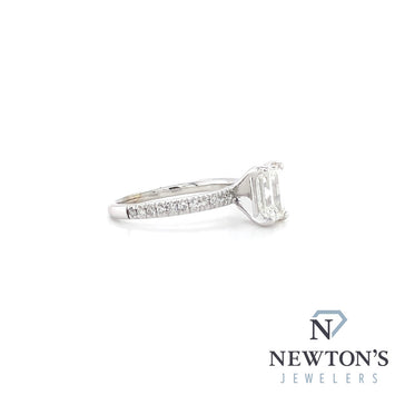 14kt White Gold Emerald Cut Diamond Engagement Ring (1.01ctr)