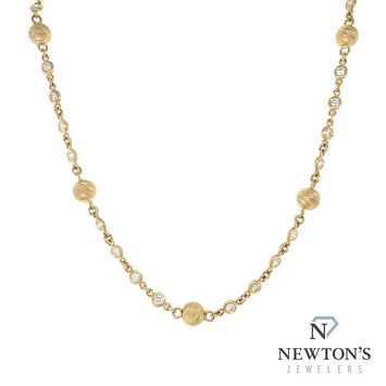 14kt Yellow Gold Bezeled Diamond Necklace (1.40ct)