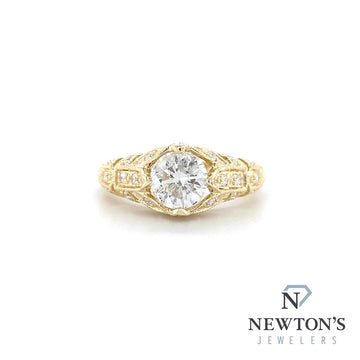 14kt Yellow Gold Art Deco Diamond Engagement Ring (1.28ct TW)