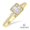 10kt Yellow Gold Mixed Diamond Square Fashion Ring (0.12ct)