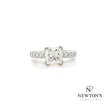 14kt White Gold Princess Cut Diamond Engagement Ring (1.70ct)